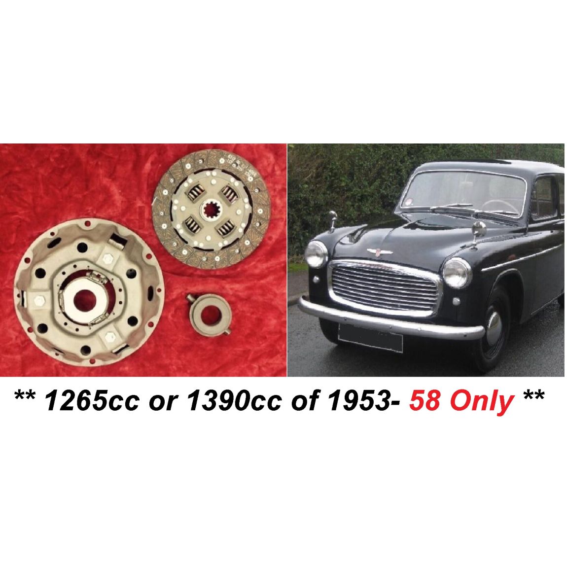 CLUTCH KIT (Hillman Minx) (Mk7 & Mk8) (Ser. 1 & 2) (1265cc SV & 1390cc OHV) (**1952- 58 Only**) 