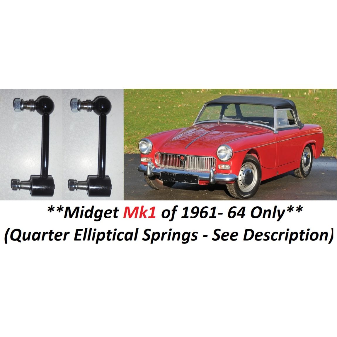 REAR DAMPER DROP LINKS x2 (MG Midget) (**Mk1 Only**) (1961- 64) 