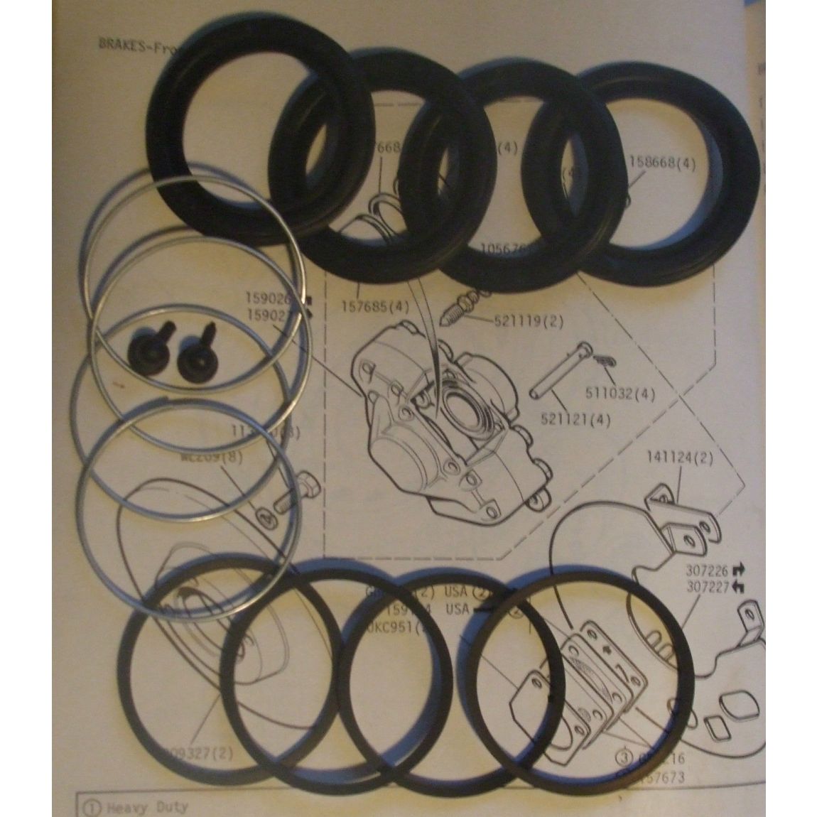 FRONT BRAKE CALIPER REPAIR SEALS KITS x2 (Ford Cortina Mk3 Mk4 Mk5) (1970- 82)  