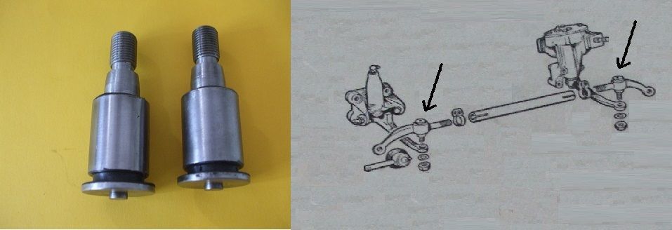 STEERING PIN & BUSH x2 (Jaguar Mk1, Mk2, S-Type & Daimler V8)  (1955- 69) 