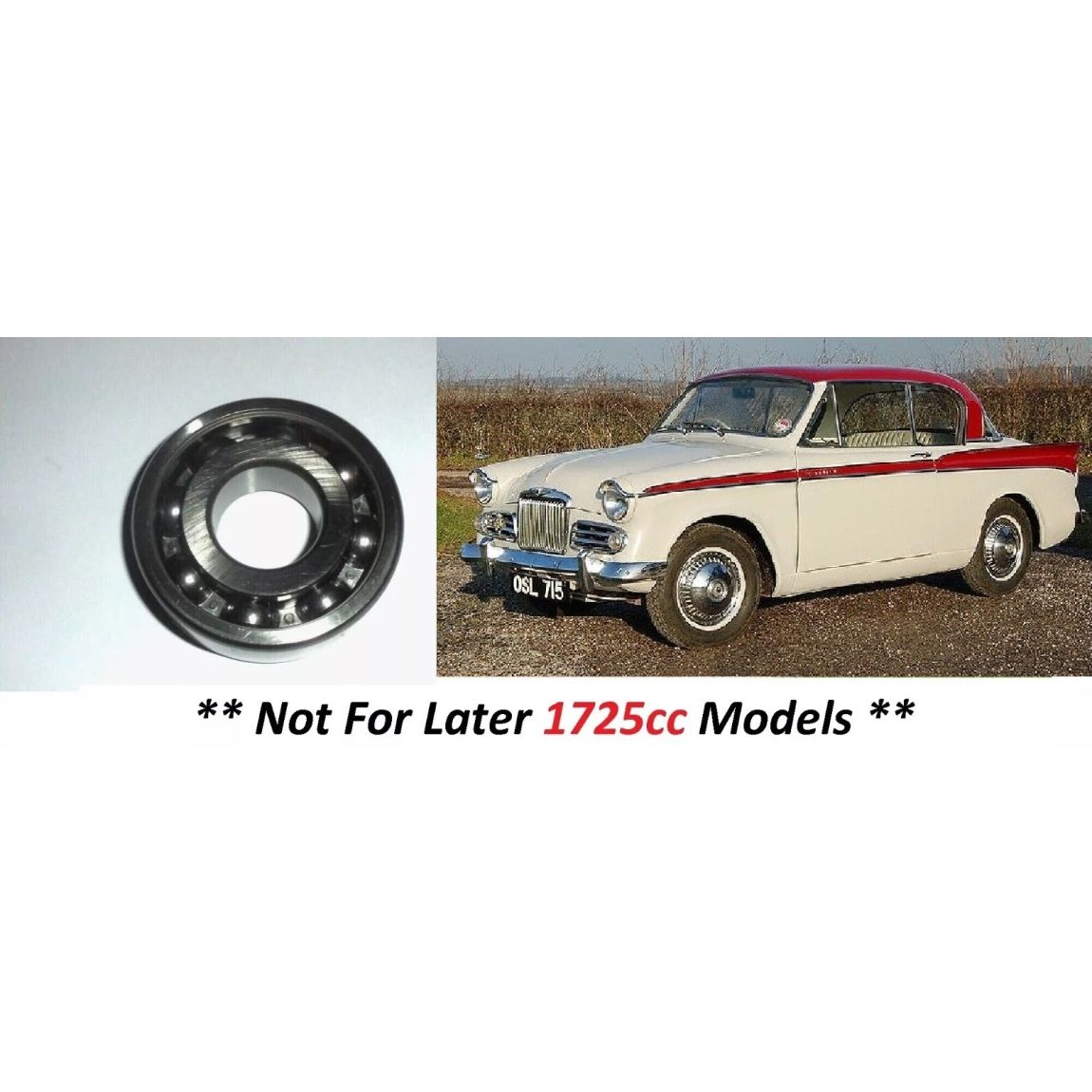 REAR WHEEL HUB BEARING KIT x1 (Sunbeam Rapier) (Ser.1,2,3,3a,4) (**Not 1725cc**) (**1955- 65 Only**) 