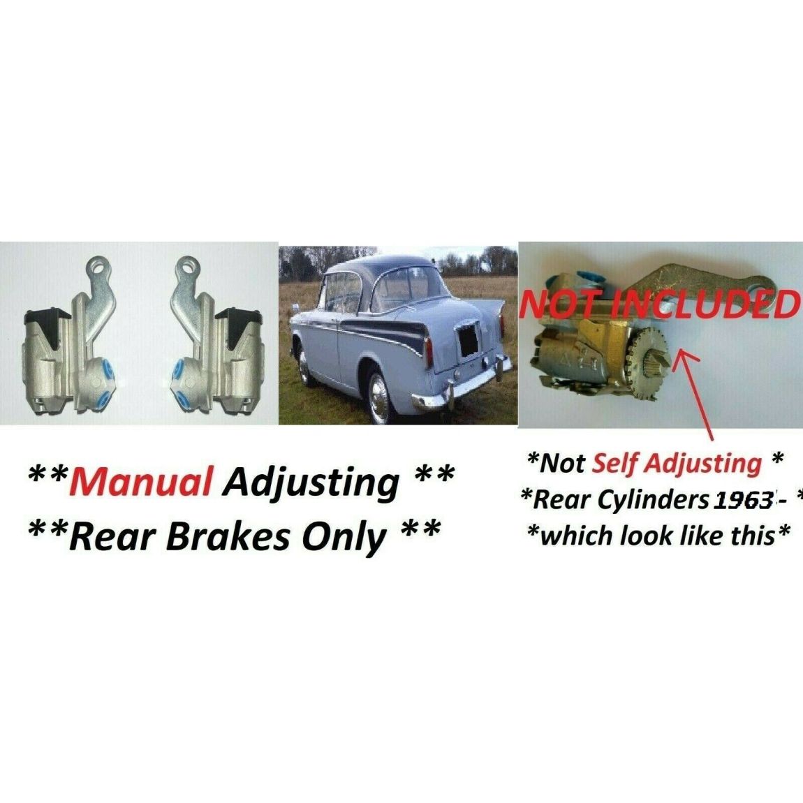 REAR BRAKE WHEEL CYLINDERS x2 (Sunbeam Rapier) (Ser.1,2,3, 3a) (**1955- 63 Only**) 