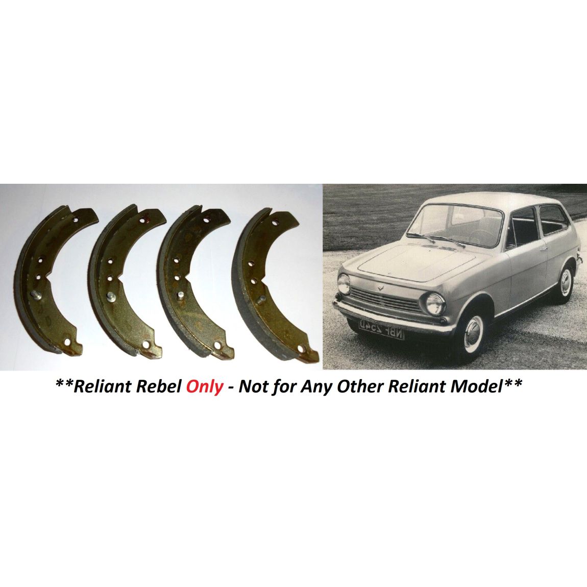 FRONT BRAKE SHOES SET (Reliant Rebel 600, 700 & 750) (1964- 74) 