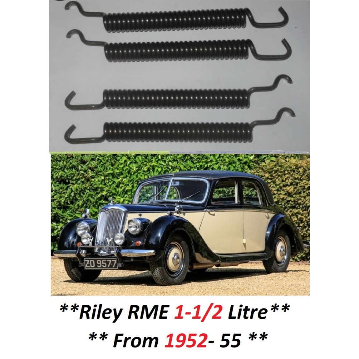 FRONT BRAKE SHOE SPRINGS x4 (Riley RME) (1-1/2 Litre) (**From 1952- 55**)   