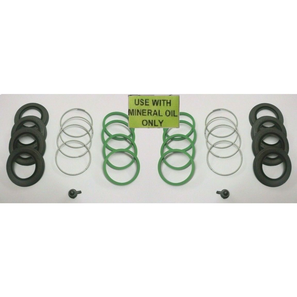 REAR BRAKE CALIPER REPAIR SEALS KITS x2 (Rolls Royce Camargue) (** MIN FLUID **) (From Mar 79- 86)  
