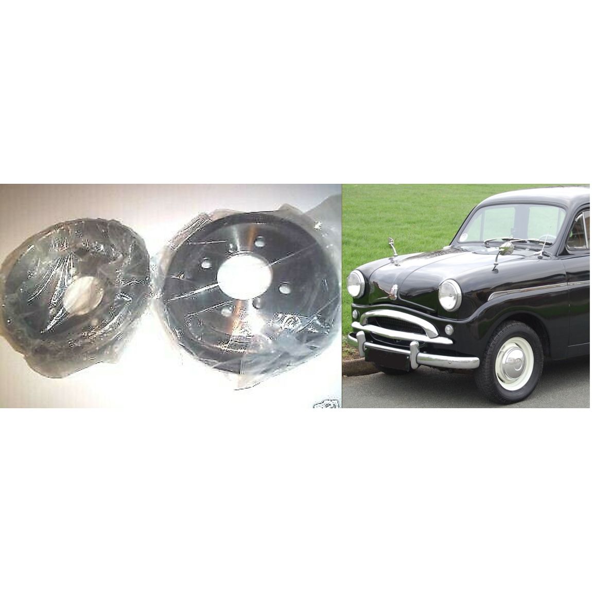 FRONT or REAR BRAKE DRUMS x2 (Standard 8, 10 & Pennant) (1953- 60) 