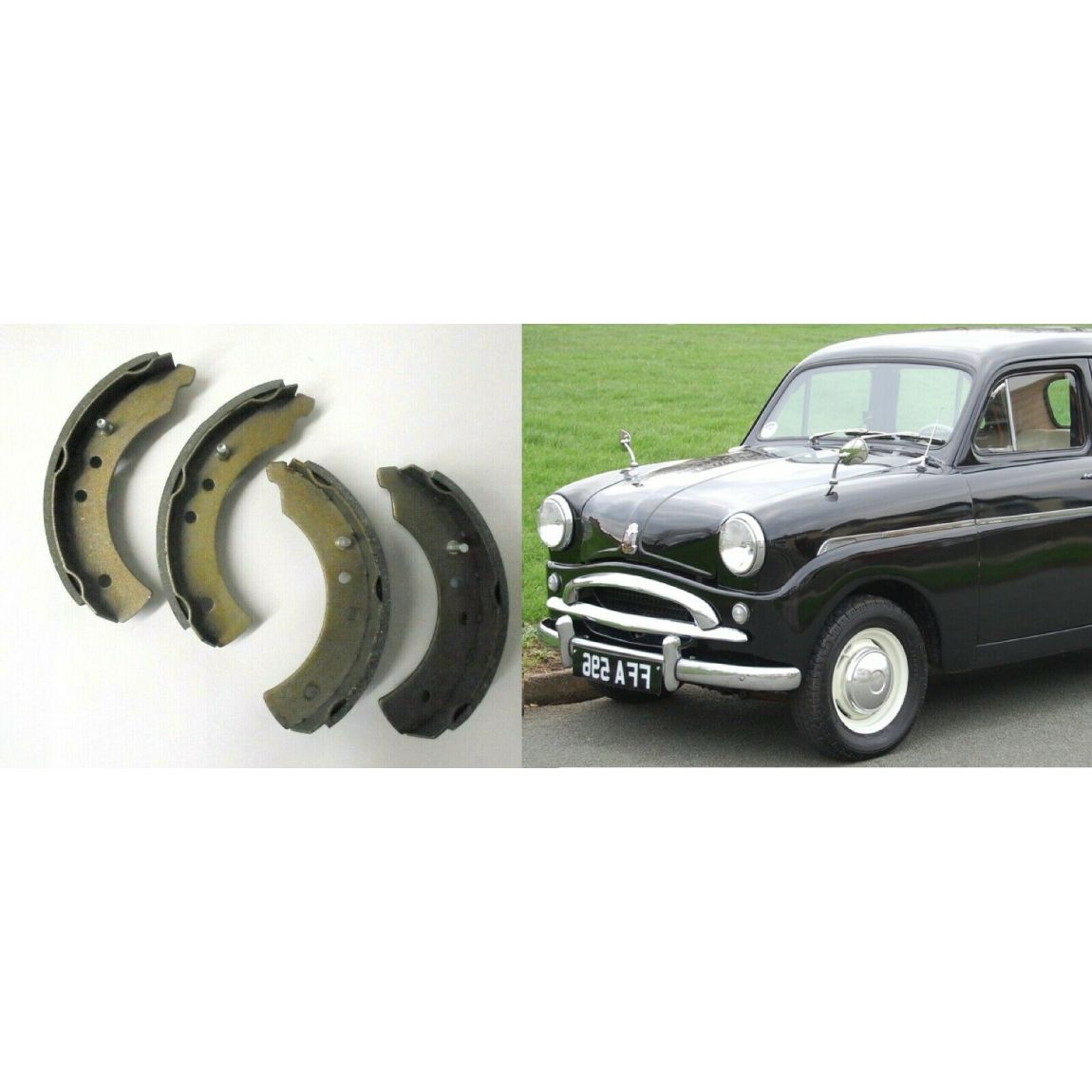 FRONT BRAKE SHOES SET (Standard 8, 10 & Pennant) (1953- 60)  