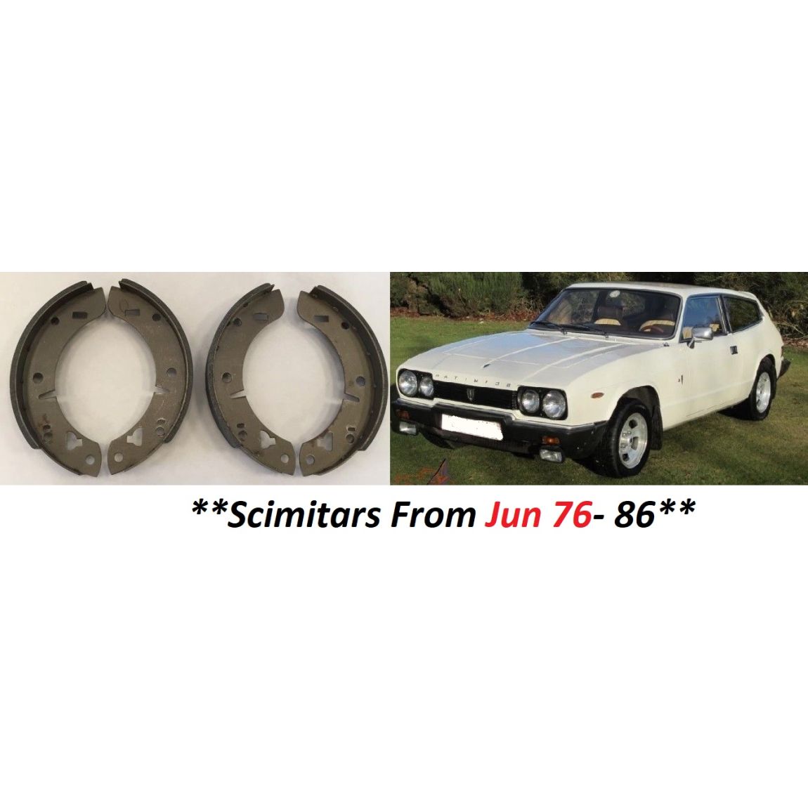 REAR BRAKE SHOES SET (Reliant Scimitar) (SE6a, SE6b & SE8) (**From Jul 76- 86**)  