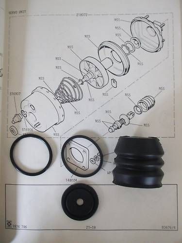 BRAKE SERVO REPAIR SEALS KIT (Ford Zephyr & Zodiac Mk4) (1966- 68 Only)