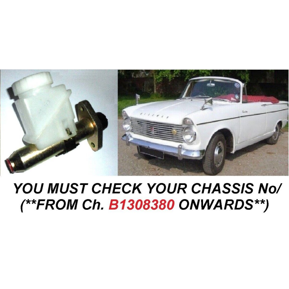 CLUTCH MASTER CYLINDER ASSEMBLY (Hillman Super Minx) (Ser. 2 {Late}. Ser.3 & Ser.4) (**From Oct 64- 67**)  