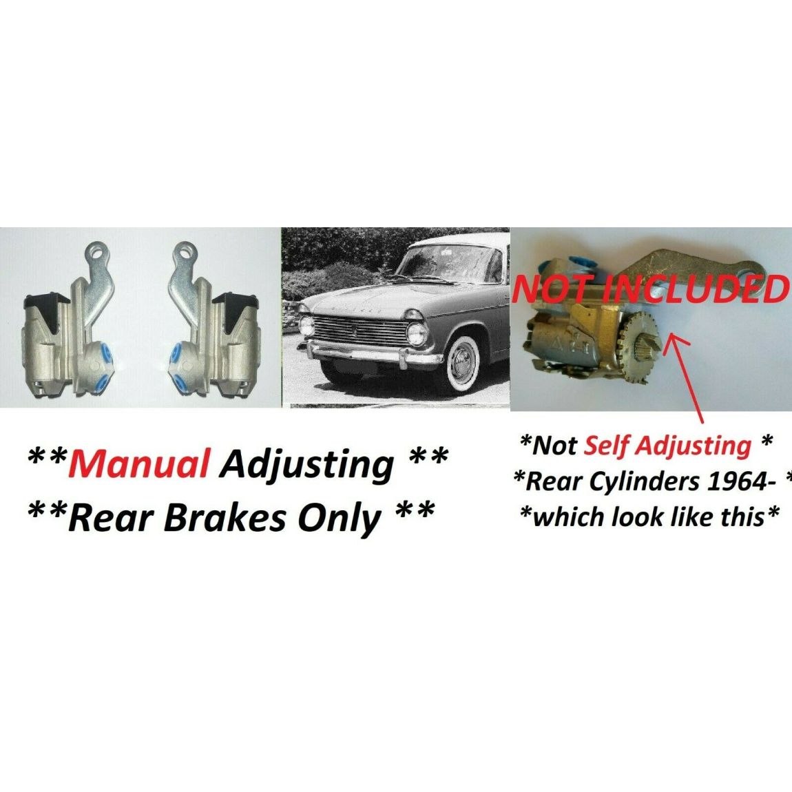 REAR BRAKE WHEEL CYLINDERS x2 (Hillman Super Minx) (Ser.1,2,3 Early) (1961- 64 Only) 