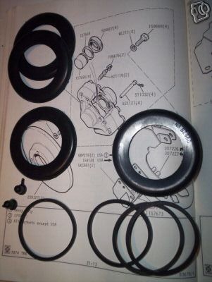 FRONT BRAKE CALIPER REPAIR SEALS KITS x2 (Ford Consul Mk2 & 375) (1960- 62)