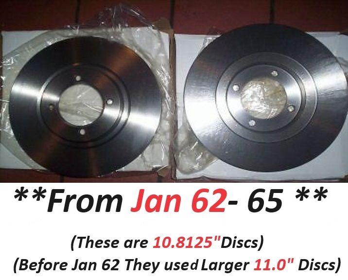 FRONT BRAKE DISCS x2 (Triumph TR3b & TR4) (** From Jan 62- 65 **) 