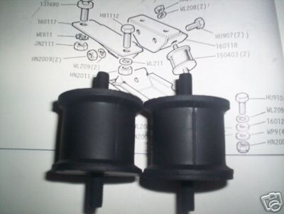 GEARBOX MOUNTS x2 (Jaguar E Type) (Ser.1) (3.8 Litre) (1961- 64) 