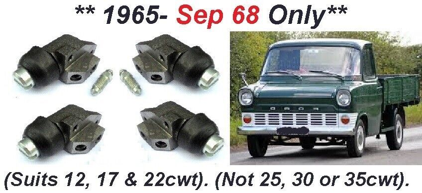 FRONT BRAKE WHEEL CYLINDERS x4 (Ford Transit Mk1) (**12, 17 & 22 cwt Only**) (**1965- Sep 68 Only**)  