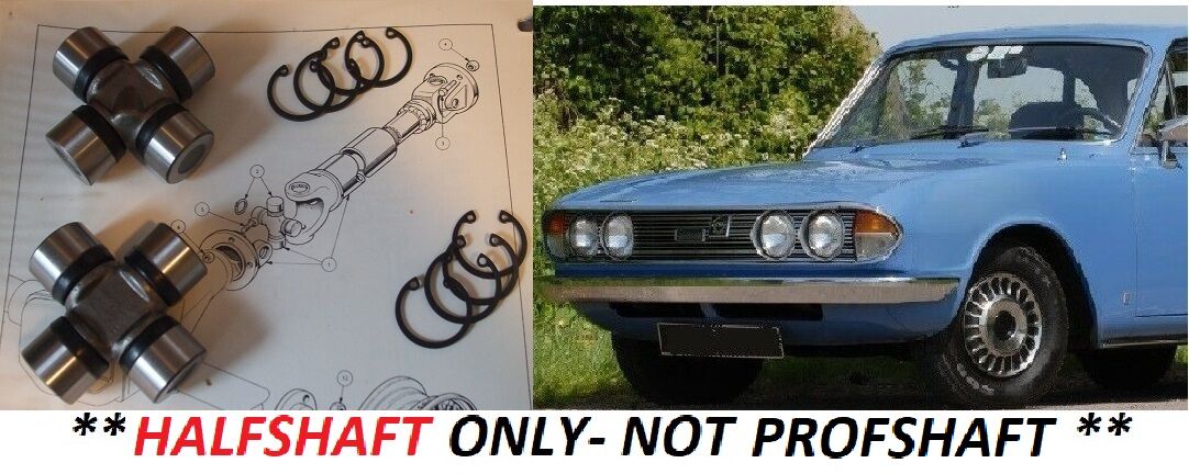 UNIVERSAL JOINTS x2 (Triumph 2000 & 2.5 Saloon Parts) (** Halfshaft Only**) (1963- 77)  