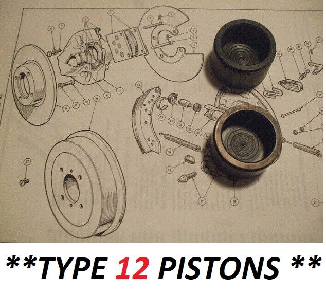 FRONT BRAKE CALIPER PISTONS x2 (Triumph Herald) ('Type 12' Calipers) 