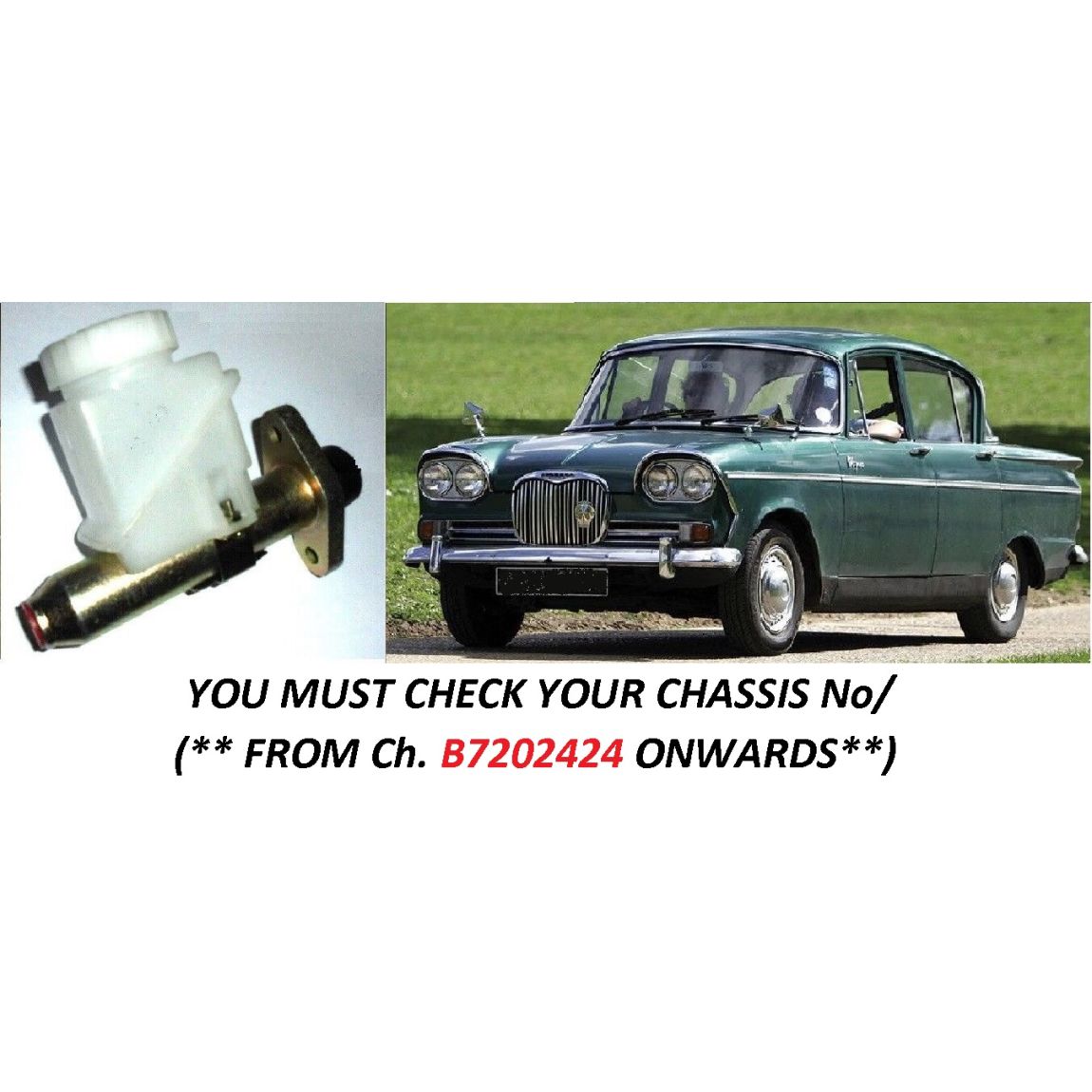 CLUTCH MASTER CYLINDER ASSEMBLY (Singer Vogue) (Mk2 {Late}. Mk3 & Mk4) (**From Oct 64- 67**)  