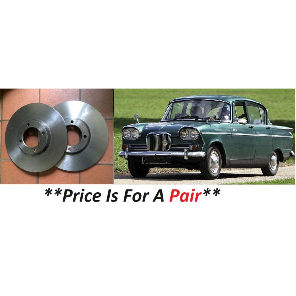 FRONT BRAKE DISCS x2 (Singer Vogue) (Ser. 2,3,4) (** From 1962- 66 Only **) 