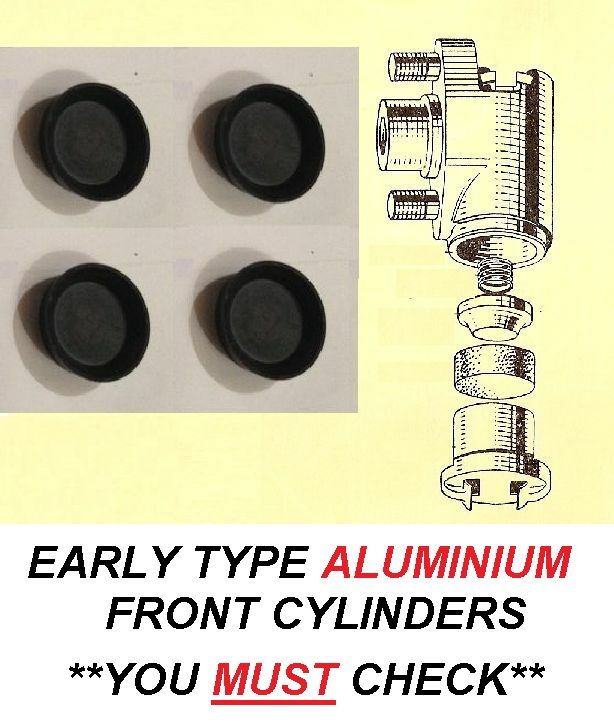 FRONT BRAKE WHEEL CYLINDER REPAIR SEALS KITS x4 (Triumph Mayflower) (1949- 51 Only) 