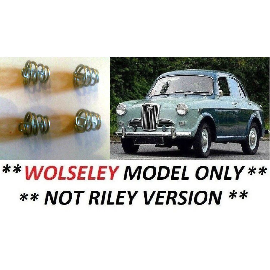 BRAKE SHOE FITTING BEEHIVE SPRINGS (FRONT or REAR) x4 (Wolseley 1500 Saloon) (1958- 65)  