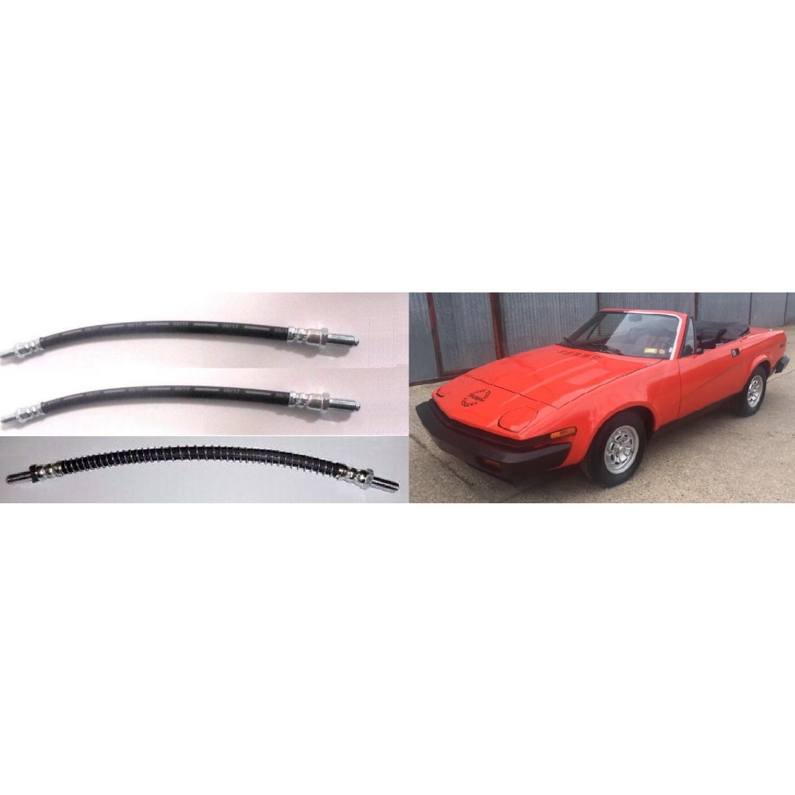 FRONT & REAR BRAKE HOSES x3 (Triumph TR7 TR8) (1975- 81) 