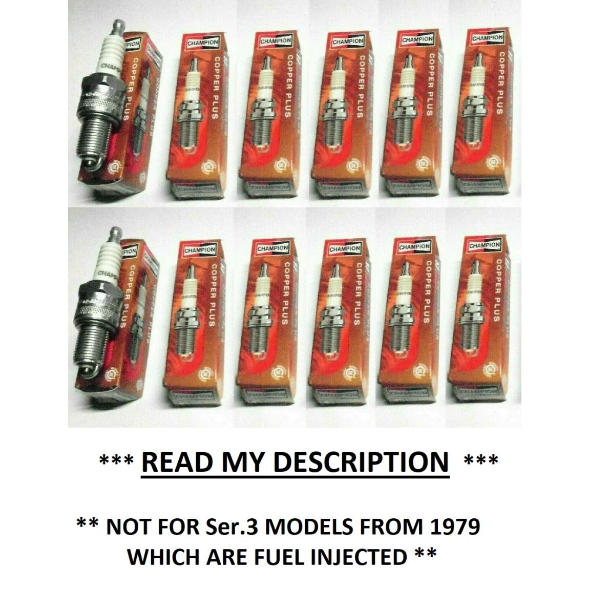 SPARK PLUGS x12 (Jaguar XJ12) (Ser.1&2 Only) (V12, 5.3 Litre) (** 1972- 79 Only **) 