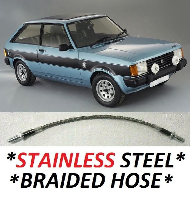 REAR BRAKE HOSE x1 (**STAINLESS STEEL BRAIDED**) (Talbot Sunbeam) (1.0, 1.3, 1.3 & Lotus) (1977- 82) 