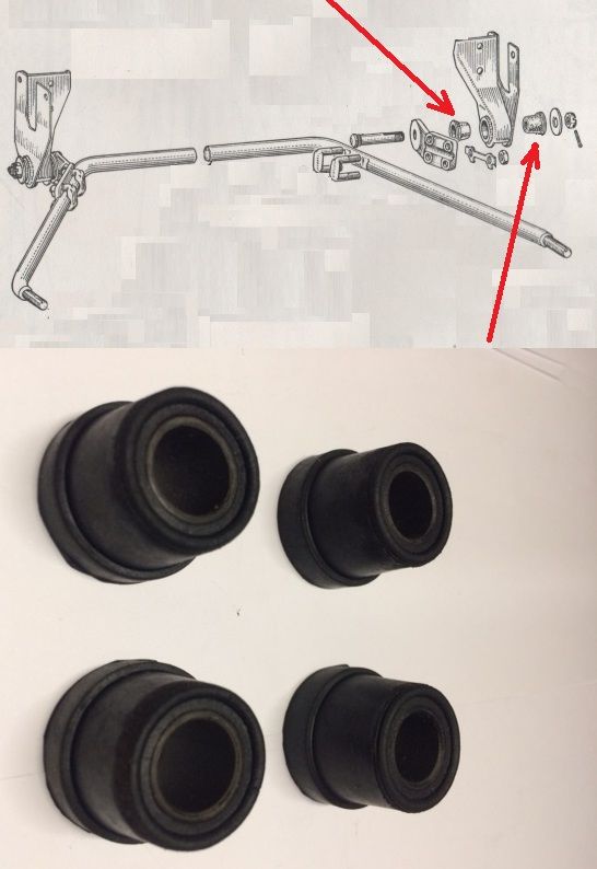 FRONT ROLL BAR MOUNTING BRACKET BUSHES x4 (Ford Zephyr Zodiac Consul Mk1) (1951- 55) 