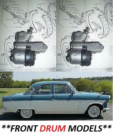 REAR BRAKE WHEEL CYLINDERS x2 (Ford Zephyr, Zodiac & Consul Mk2) (** With Front Drum Brakes **) (1956- 60) 