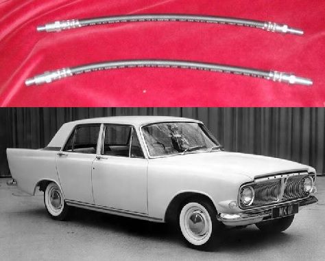 FRONT BRAKE HOSES x2 (Ford Zephyr Zodiac Mk3) (1962- 66) 